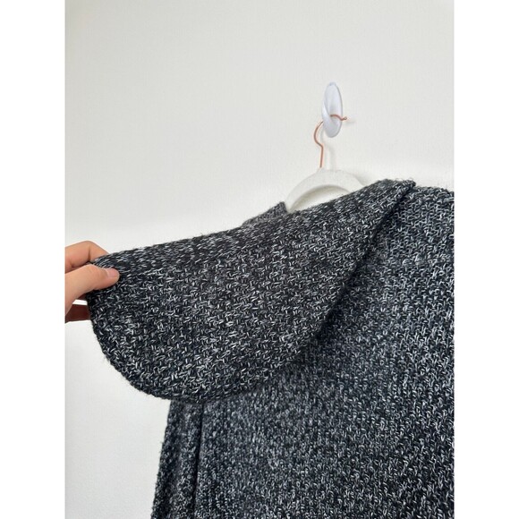 Torrid Women's Knitted Long Line Cardigan Open Front Hooded Black White Sz 1X - Picture 9 of 9